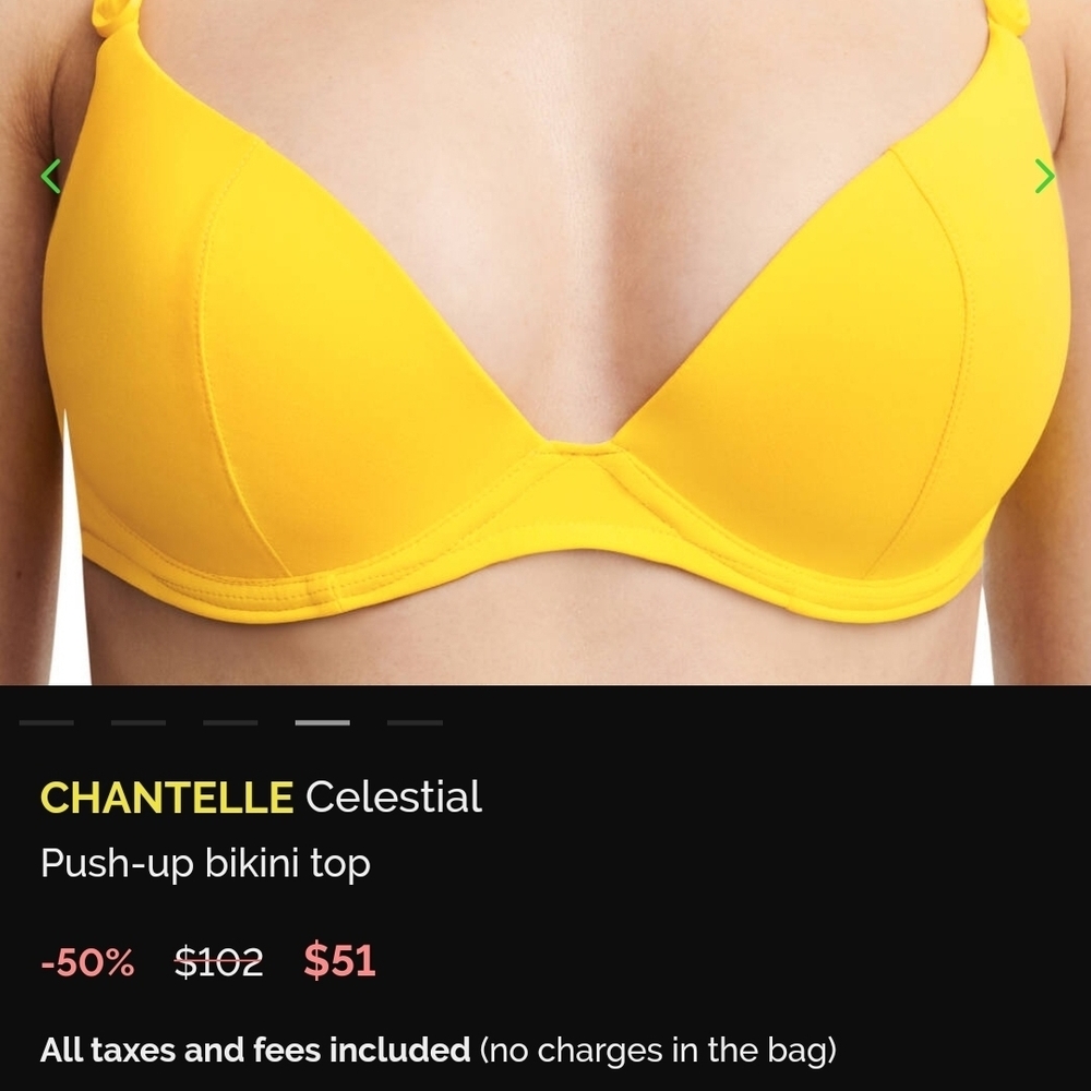Chantelle Celestial Yellow Push-Up Bikini Top And Matching Bottoms